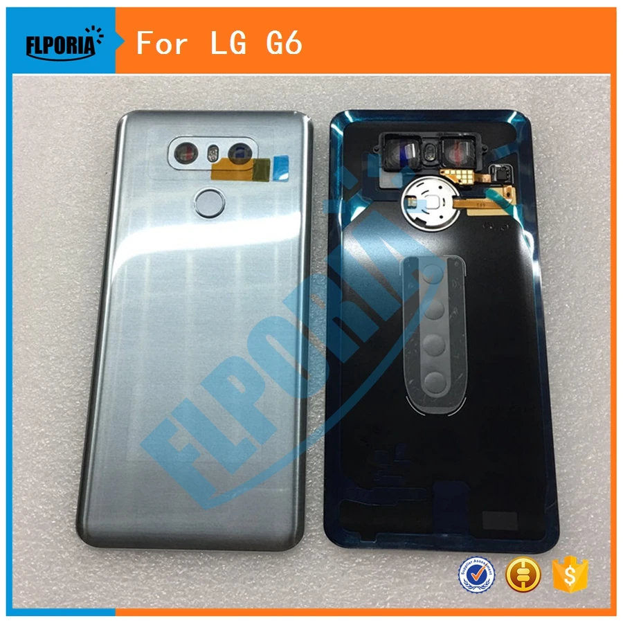 

For LG G6 H870 Back Cover Battery Door Back Housing Rear Case Assembly With Camera Lens glass Touch ID Replacement Parts