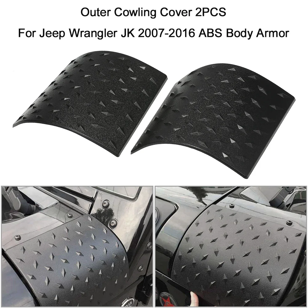 2PCS Car Sticker Body Cover Black For Jeep Wrangler JK 2007-2015 ABS Cowl Cover 2PCS Car Sticker Body Cover Black For Jeep Wrangler JK 2007-2015 ABS Cowl Cover