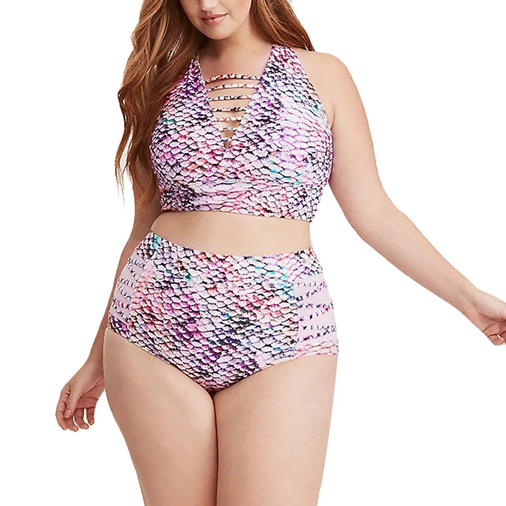 

Plus Size Swimwear 2019 2 Piece Swimsuit Women Summer Boho Brazilian Big Size Bathing Suit Oversized Maio Feminino Praia Biquini