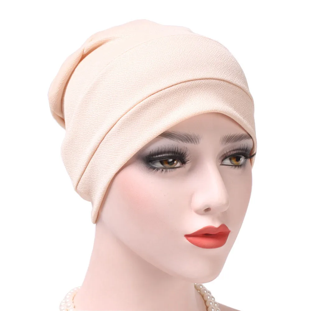 Стильный барный женский головной убор в индийском стиле мусульманский ранец химиотерапия шляпа шапочки шарф Тюрбан, повязка на голову шапка хлопок смесь удобная повседневная одежда