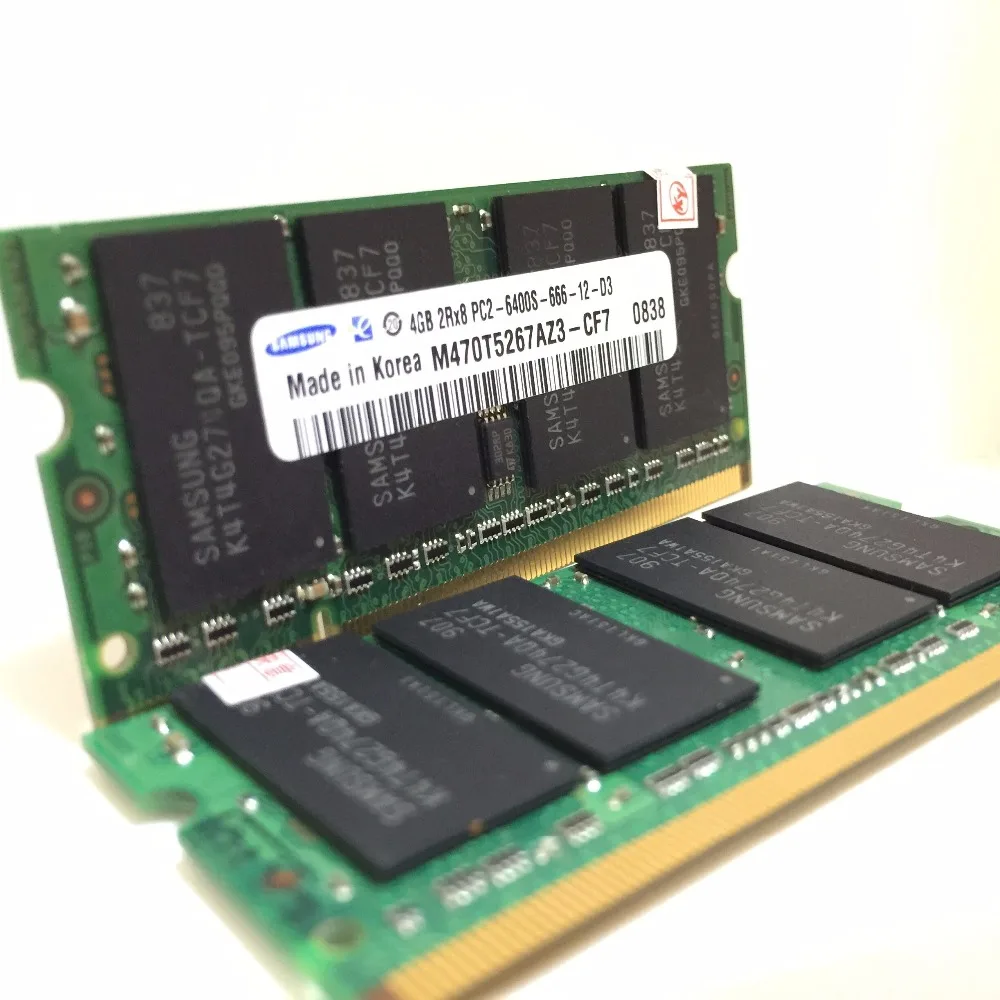 سامسونج 4 GB 4G PC2-6400s PC2 6400 s 6400 DDR2 800 MHz 800 MHZ وحدة كمبيوتر محمول ذاكرة عشوائية Ram الأصلي
