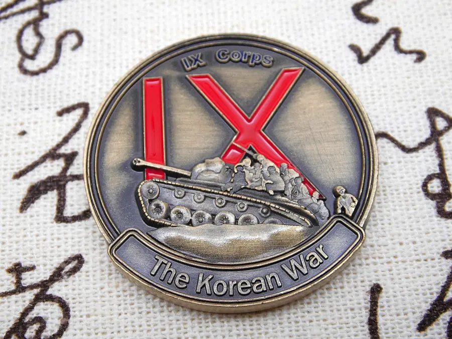 

50pcs/lot US ARMY IX CORPS THE 38TH PARALLEL KOREAN WAR 1950-1953 The Forgotten War Challenge coins, Hot-sale, DHL free shipping