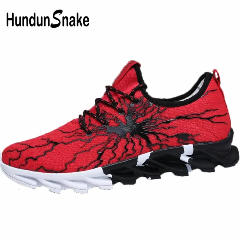 Hundunsnake Breathable Sport Shoes Men Running Shoes Sports Women Sneakers Men Summer Krasovki Red Trainers Basket Homme A-187