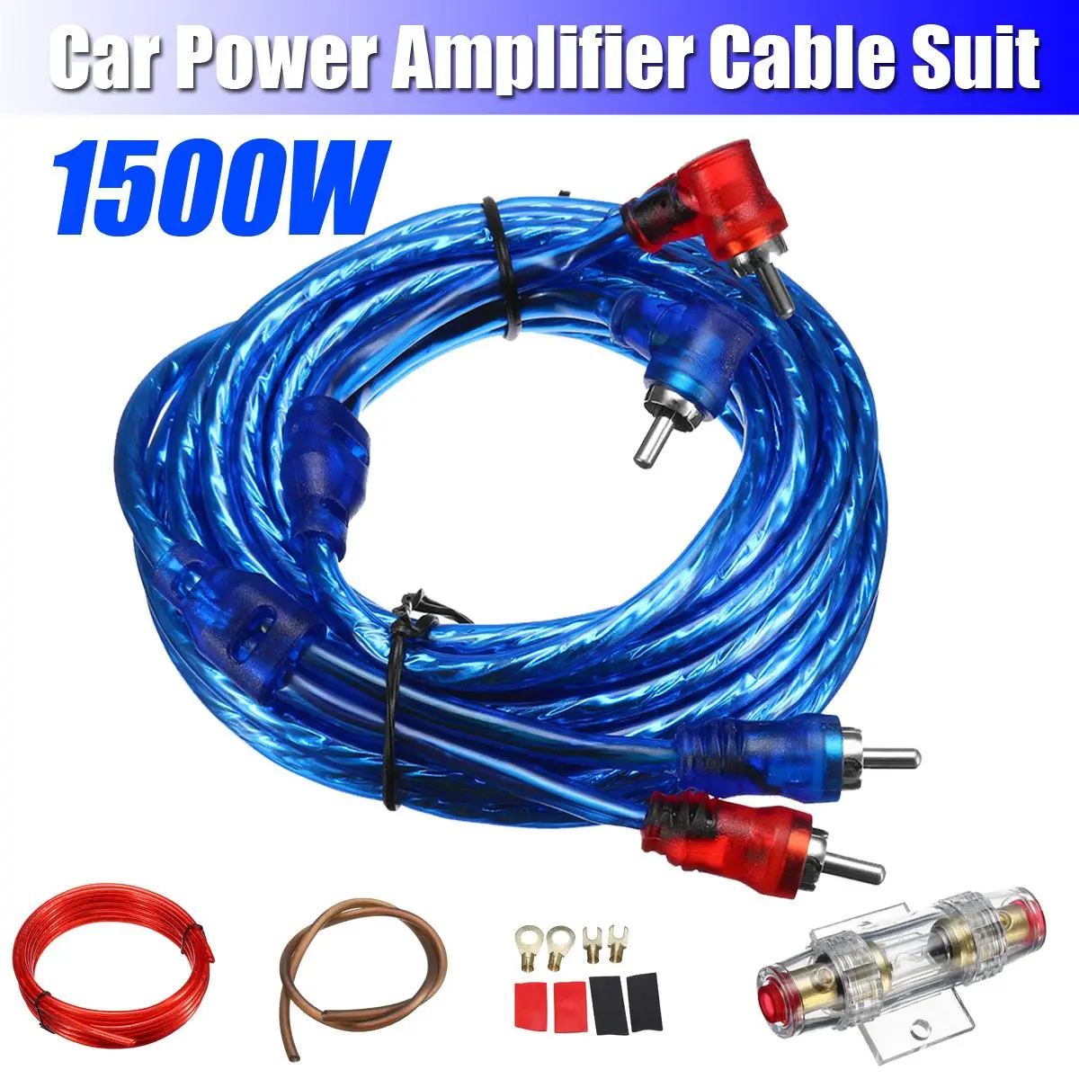 kit de juego de cables de aleación de zinc de repuesto Kit de cables para coche Aramox altavoces de audio amplificador de potencia 10GA para coche subwoofer 