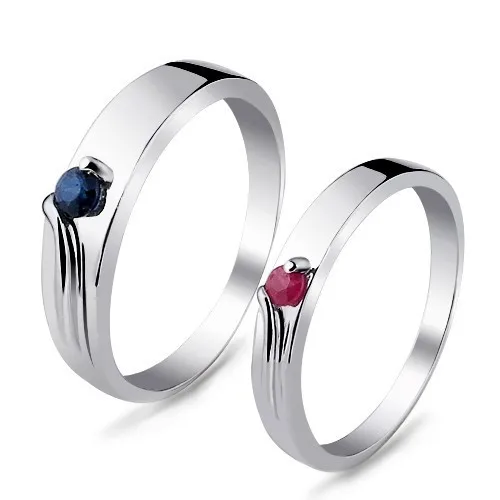 

Natural Pink Ruby Fancy Sapphire Couple's Ring Man In 925 Sterling Silver Fashion Fine Jewelry Lovers Birthstone Gift SR0220R