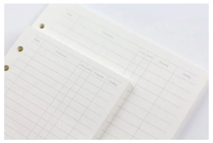 10 A5 A6 A7 Woodfree Printing Paper Planner Inner Pages For Filofax Creative Office Notebook Spiral Filler Papers Binder Inner Page