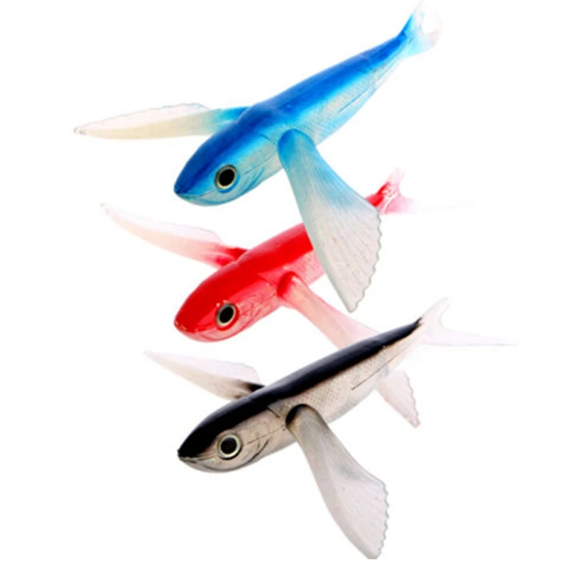 

Seawater Fishing Lure Flying Fish 18cm Soft Bait Fishing Lure Sea Angling Curls Trolling Tuna Mackerel Fishing Lures