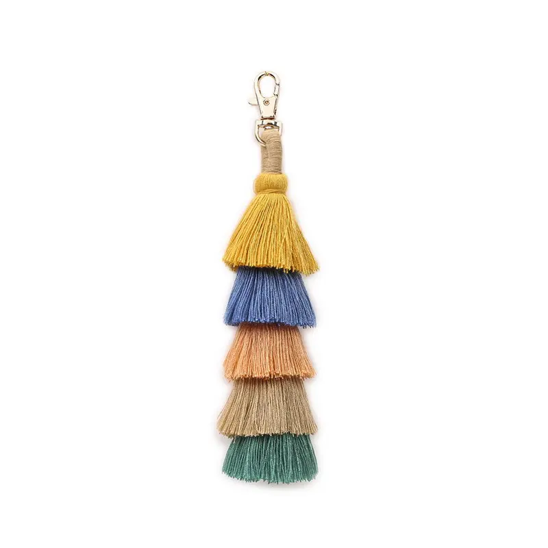 Bohemia креативный многоцветный сшитый Tsssel брелок для женщин Подарки винтажные модные сумки аксессуары для мобильных телефонов