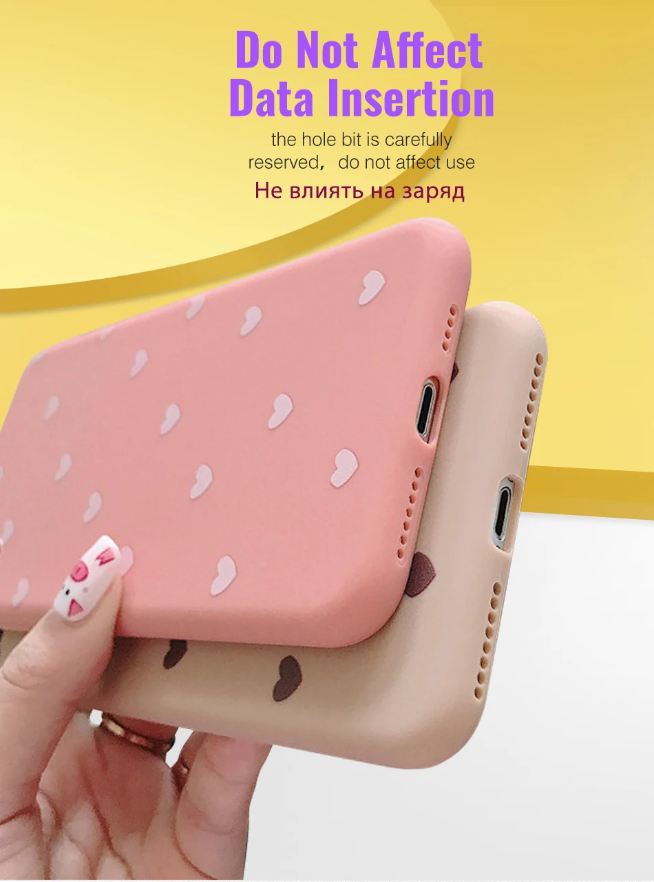 Fashion Sweet Heart Phone Case For iphone XR XS Max Simple Cute Love Heart Soft TPU Case Cover For iPhone XS Max XR 6 7 8 Plus