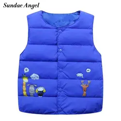 Пломбир Ангел жилет хлопок мультфильм для маленьких мальчиков жилет Подпушка куртка Пальто; костюм верхняя одежда для детей 2-7 лет