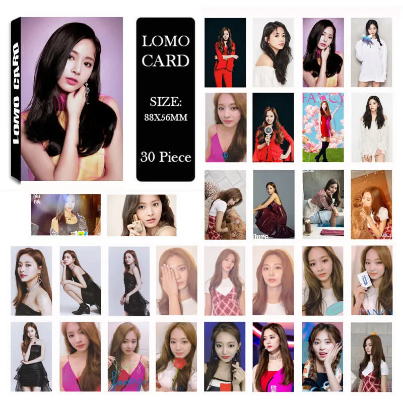 Youpop KPOP TWICE FANCY MOMO DaHyun TZUYU NAYEON альбом LOMO Cards k-pop Новая мода самодельная бумажная Фотокарта LK651 - Цвет: TZUYU-08