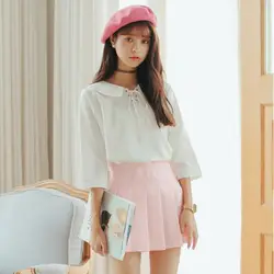 Harajuku Лолита школьная юбка женская летняя корейская мода милые тонкие юбки Harajuku Kawaii плиссированная мини-юбка