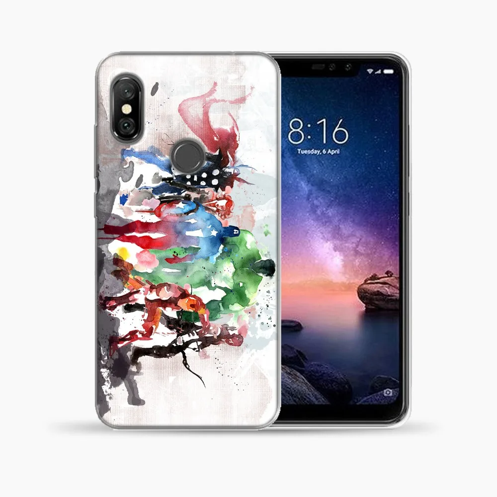 Для Xiaomi mi A1 A2 8 Lite 9 Pocophone F1 5X 6X крышка Капитан Америка, Железный человек, мягкий TPU чехол для Red mi 5 5A 6 Note 4 4X5 6 7 Pro