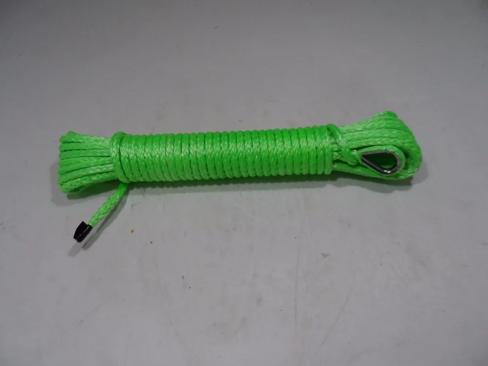 شحن مجاني الأخضر 4 ملليمتر * 15 متر atv الونش الخط ، الاصطناعية ونش كابل ، off road حبل ، سحب حبل ل off road