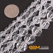 Faceted Natural White Clear Quartzs Crystal Beads Natural Stone Beads DIY Loose Beads For Jewelry Making Strand 15″ Wholesale !