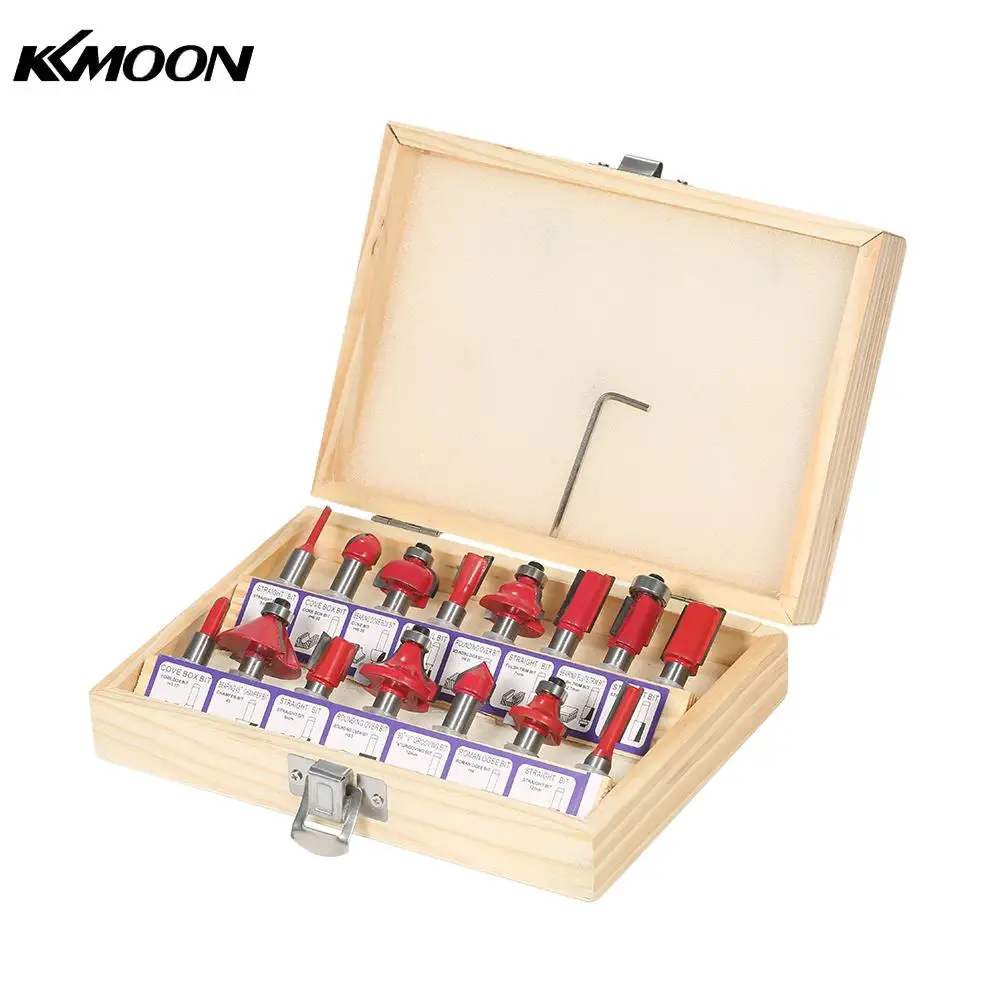 

15PCS Milling Cutter Router Bit Set 8mm Shank Mill Woodworking Wood Cutters Tool for Floor Handmade Engraving Cutting