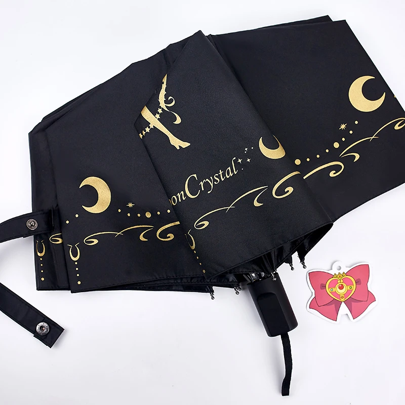 Ограниченный аниме Сейлор Мун Кристалл складной зонт от солнца, дождя солнцезащитный зонтик Tsukino Усаги косплей реквизит подарки черный