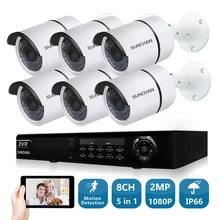 8CH CCTV System 1080P HDMI AHD CCTV DVR 6PCS 2.0MP 36pcs IR LEDs SONY Sensor Outdoor Security Camera Surveillance Kit