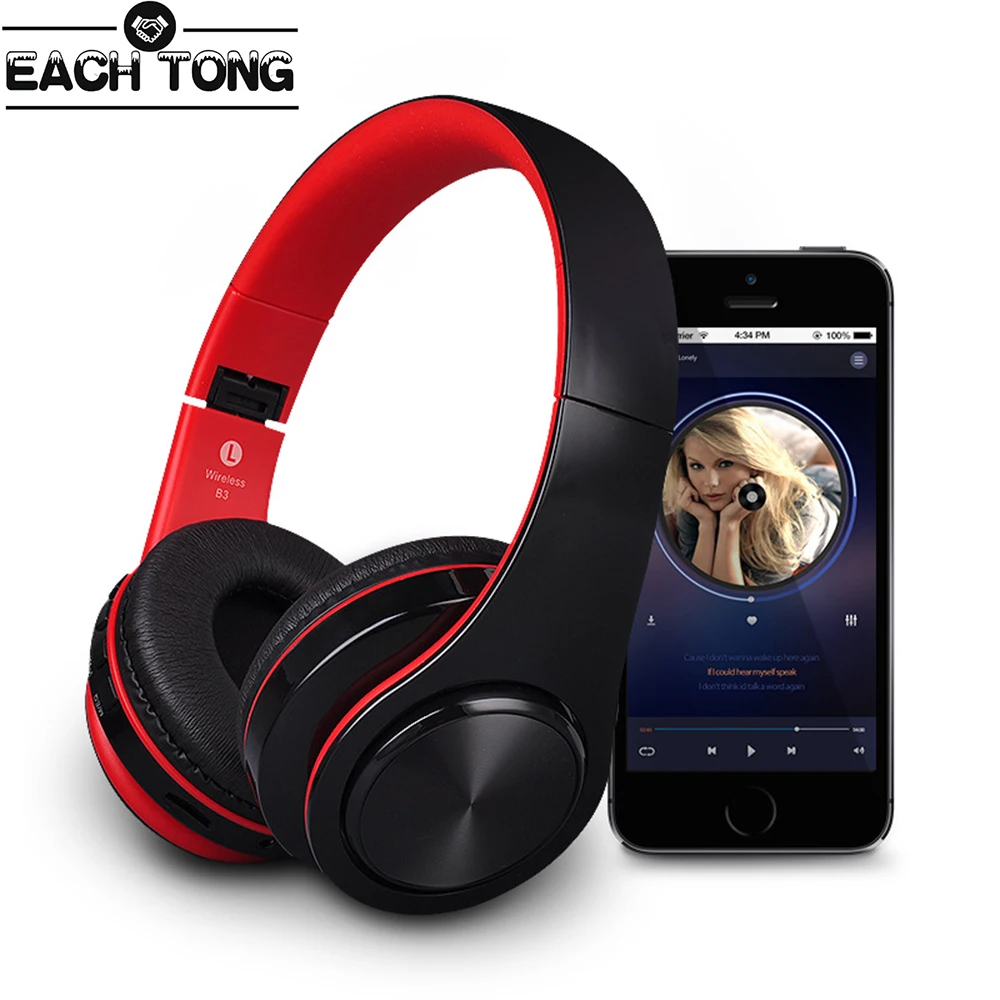 

Bluetooth Headset Earphone Wireless Headphones Foldable Adjustable Hands-free Headset with MIC & TF Card for Mobile Phone MP3