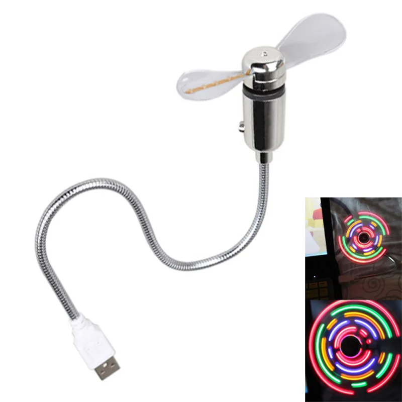 

Lovely Portable Mini USB2.0 Desk Fan with 5 Color LED Light Switchable Computer Supplies HY99 MY2918