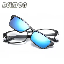 BELMON оптические оправа для очков Мужская Женская мода клип на магнитах Поляризованные солнечные очки оправа для мужчин RS257