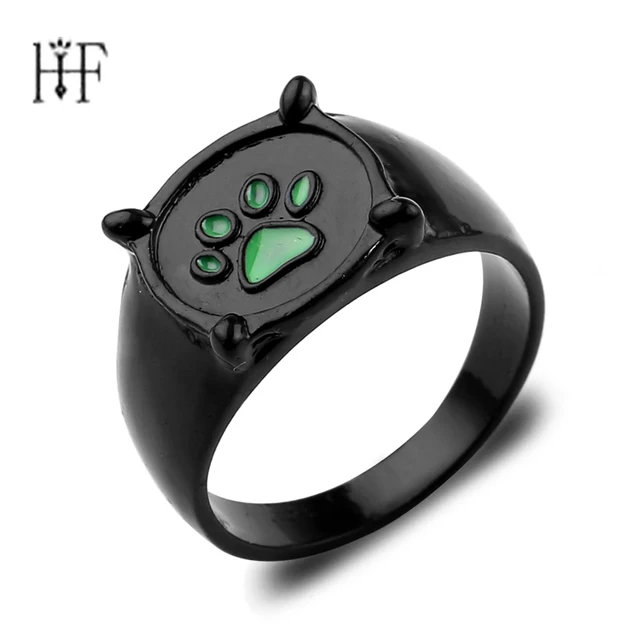 fashion miraculous ladybug chat noir green pawprint ring for men fashion miraculous ladybug chat noir green pawprint ring for men miraculous tales of ladybug cat