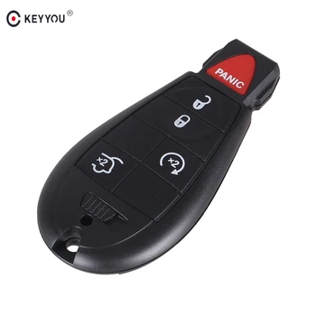 

KEYYOU Keyless Entry 5 Buttons Remote Key Fob Case Shell With Key Blade For DODGE Challenger Charger Magnum Grand Caravan Ram