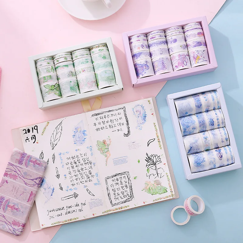 

20 pcs/box Ocean Plant Star Washi Tape Set Decoration Sticker Scrapbooking Diary Adhesive Masking Tape stationery school supply