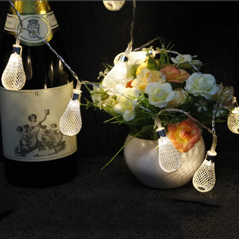

LED String Lights Iron Hollow Ball Battery Operated Home Decor Lamp for Garden Yard Party Festical CLH@8