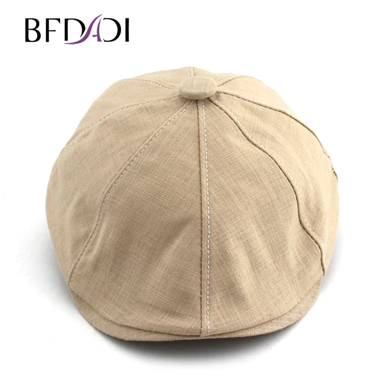 BFDADI, модная весенне-летняя кепка, размер 57, 58, 59, 60 см, тонкая льняная Кепка, дышащая, 5 цветов, шапка для мужчин и женщин