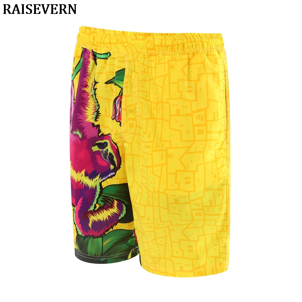 Hawaii Quick Drying Men Board Shorts Summer Weed Leaf Men Shorts Mesh