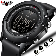 LIGE New men Sports Waterproof Digital Watch Climbing Pedometer Stopwatch Smart Wristband Smart Bracelet For Android iOS Relojes