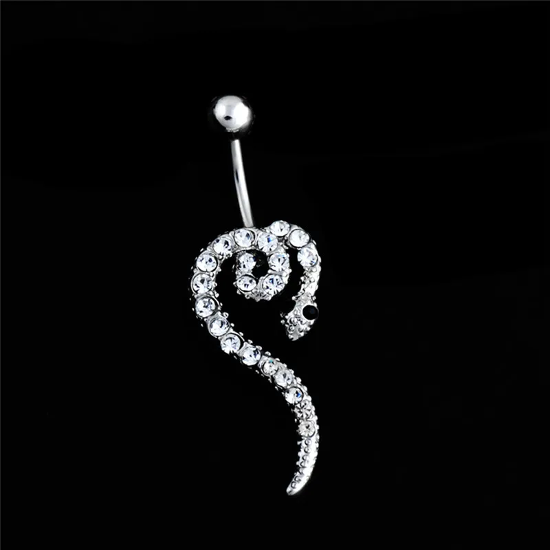 

4.5cm Body Piercing Snake belly button ring fashion lady body piercing navel ring jewelry belly bar