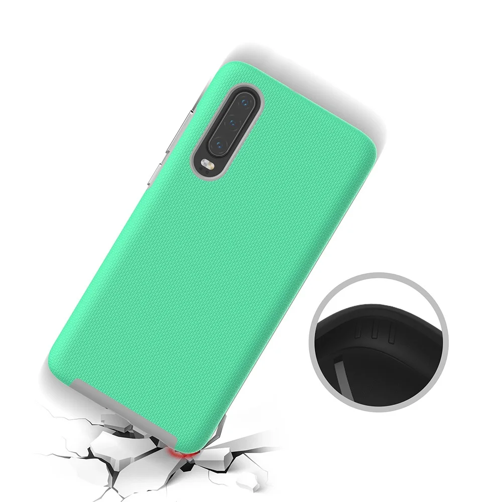 Mint Color Для huawei P30 Pro Чехол P20 Lite армированный ТПУ+ PC двухслойный противоударный чехол для телефона Nova 4e 3e Силиконовый прочный нескользящий чехол - Цвет: Mint Color