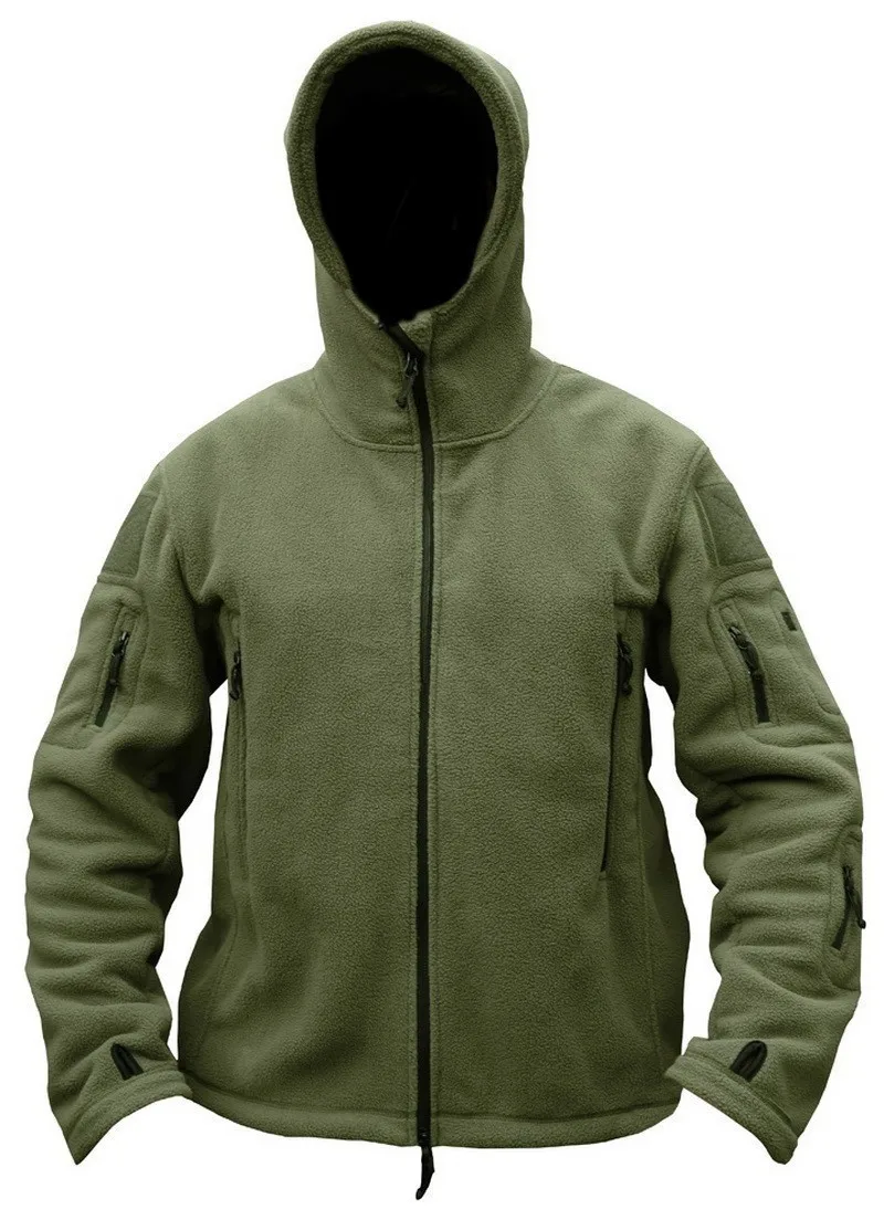 

US Military Man Fleece Tactical Jacket Outdoor Thermal Breathable Sport Hunting Polar Hooded Coat Outerwear Army Clothes