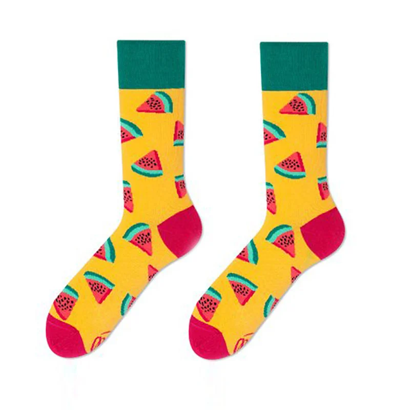 Moda Socmark Новые счастливые мужские носки/женские забавные креативные носки с мороженым модные длинные пара носков Брендовые повседневные носки для скейтборда - Цвет: 52047