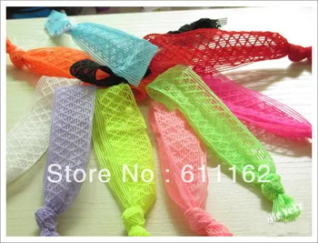 

200pcs 0.8inch Lace Girl's Bracelet elastic wristband Hair ties Checkd Korean Hair Tie Girl Hair Accessories Band