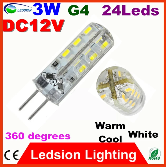 1x G4 Bi-Pin T5 72 3014 SMD LED Light Bulb Crystal Lamp 12-24V Warm White 3000K
