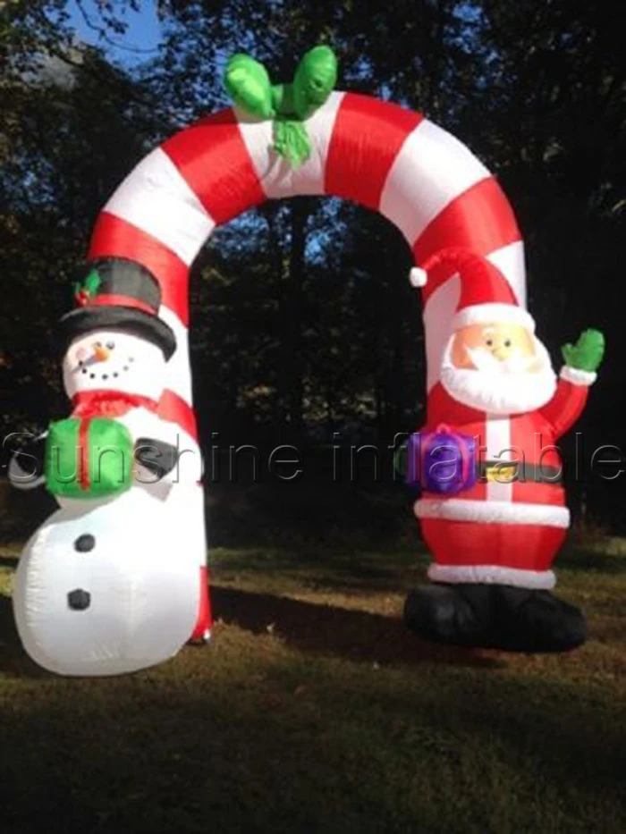 Крытый Открытый популярный надувной santas archway, рождественские надувные арки украшение для сада рождественские украшения