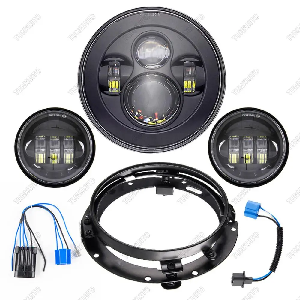 Черный 7 дюймовый круглый светодиодный фар Conversion Kit/4 5 дюймов Противотуманные