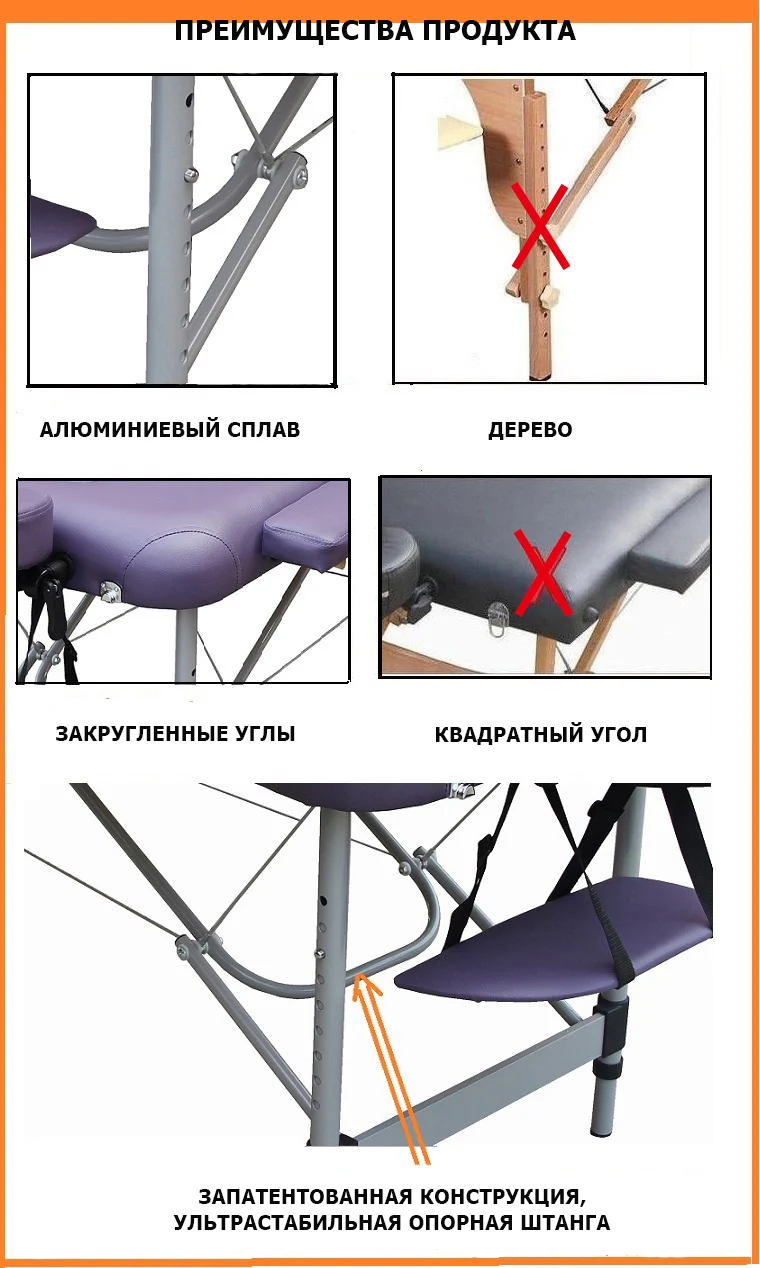 Портативный складной массажный диван Профессиональная Регулируемая спа-терапия тату салон красоты тату алюминиевая рама Массажная кровать