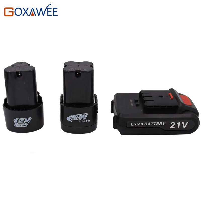 Goxawee 12V 16.8V 21V Rechargeable Lithium Battery For Cordless Electric Screwdriver Electric Drill Household Power Tool Goxawee 12V 16.8V 21V Rechargeable Lithium Battery For Cordless Electric Screwdriver Electric Drill Household Power Tool