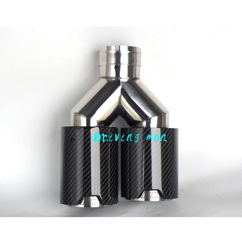

1PC Car Carbon Fiber Exhaust Akrapovic Exhaust IN 2.36inch OD 3.67inch M performance Dual End Pipes for BMW