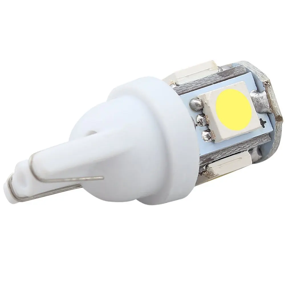 20x T10 5050 W5W 5 SMD 194 168 светодиодный Белый Автомобильный боковой клиновидный задний светильник лампа 12v светодиодная лампочка освещения приборов клиновидный автомобильный светильник лампа