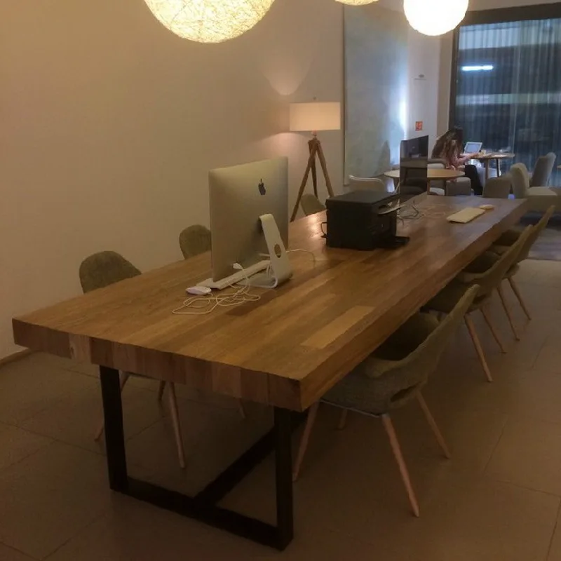 americana loft comedor retro combinacin de madera maciza hierro forjado mesa larga mesa escritorio de la computadora de escritorio mesa de conferencias de - Mesas De Madera Maciza americana loft comedor retro combinacin de madera maciza hierro forjado mesa larga mesa escritorio de la computadora de escritorio mesa de conferencias de - Mesas De Madera Maciza