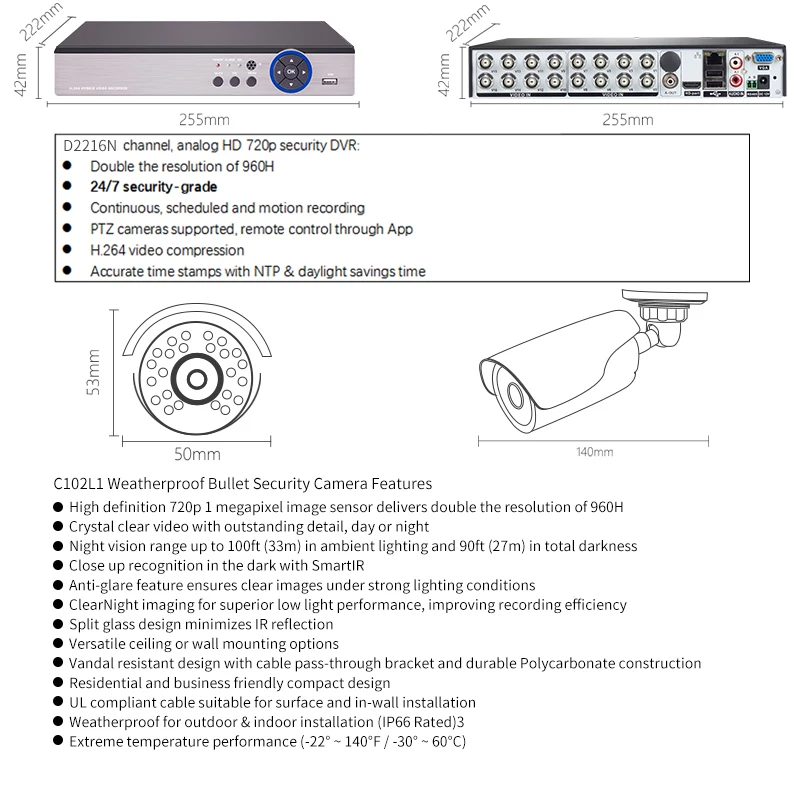 Defeway 1080n HDMI DVR 1200tvl 720 P HD Открытый безопасности дома Камера Системы 16ch CCTV Товары теле- и видеонаблюдения DVR комплект AHD 10 * Камера s