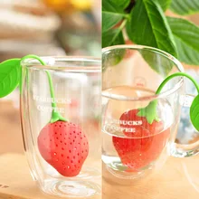 2 шт многоразовый fof безопасная силиконовая красная форма клубники чайная сумка с листьями держатель для чая кофе с дырочками фильтр для заварки чая