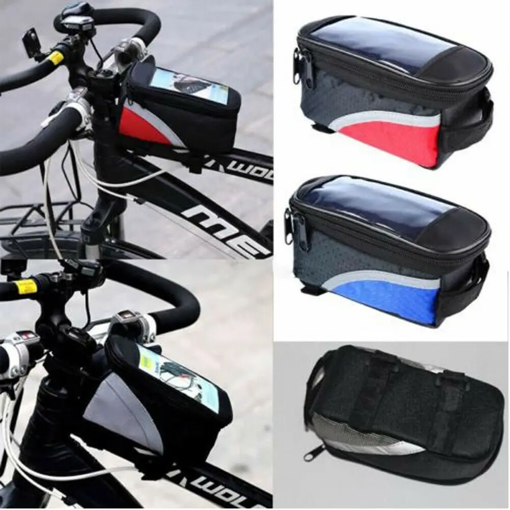 

2019 New Waterproof Cycling Bike Bicycle Front Frame Pannier Tube Bag For Mobile Phone