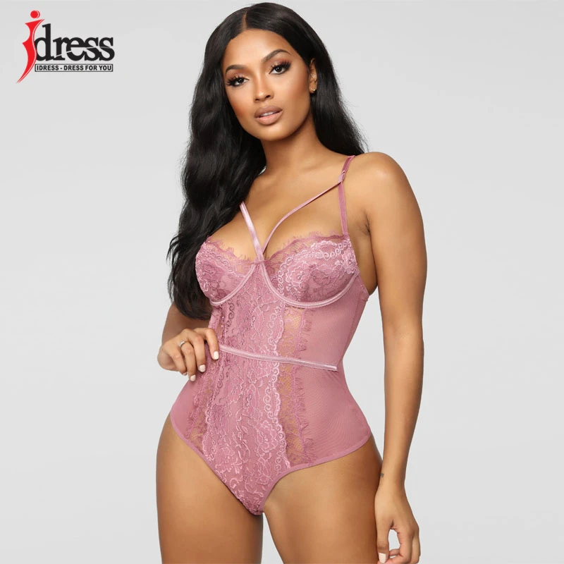 IDress New Sexy Backless Straps Lace Bodysuit Perspective Black Mesh Body Jumpsuit Romper Women Summer Party Playsuits Coveralls (9)