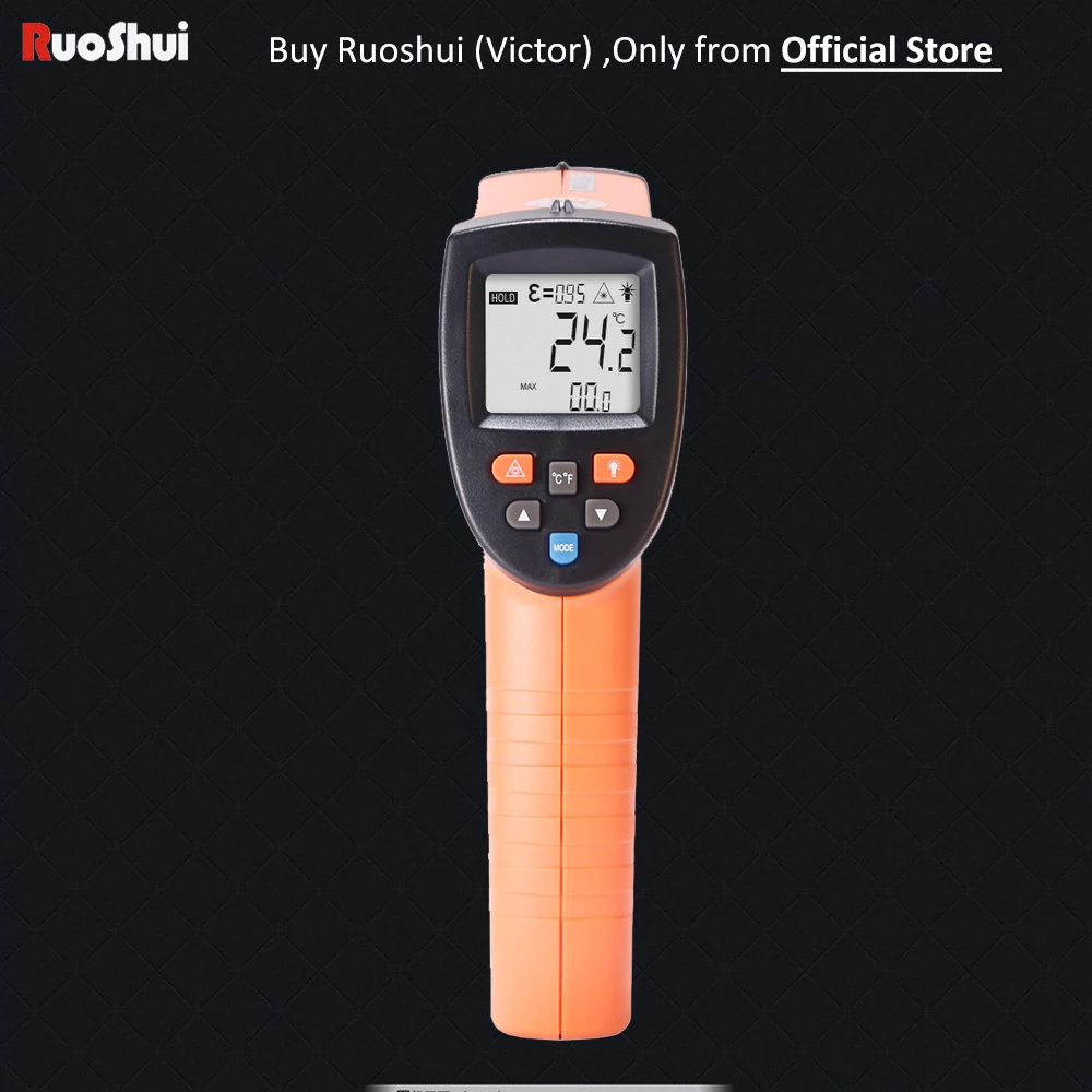 

306B Digital Infrared IR Thermometer 1292F Handheld Red Laser Temperature Measuring Instrument for industrial (Victor RuoShui)